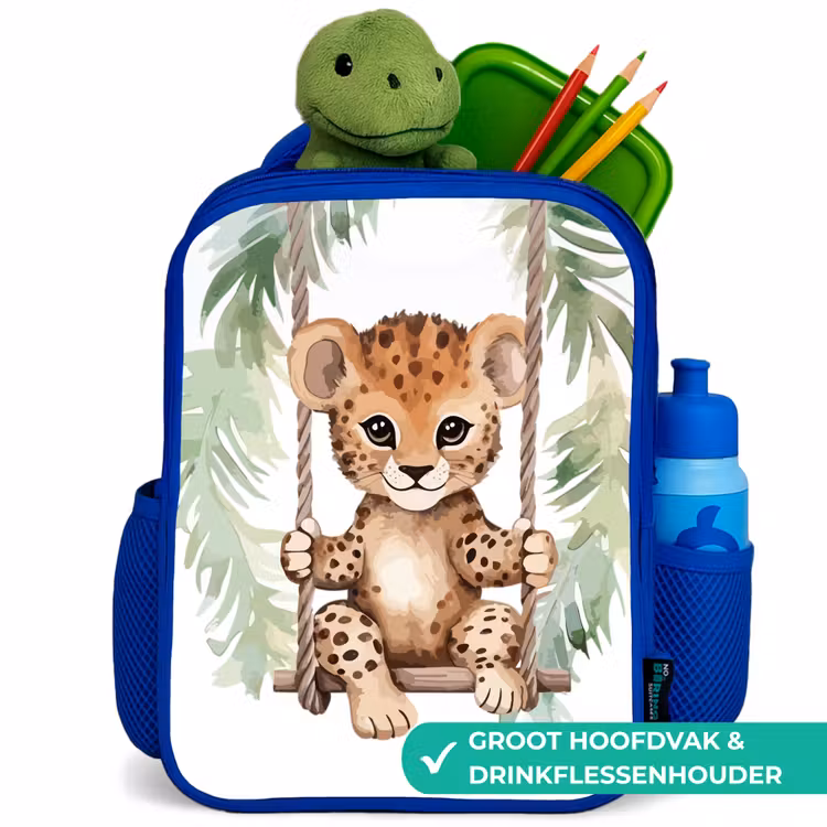 Kinderrugzak - Blauw - Luipaard - Dier - Kinderen - Jungle — 6