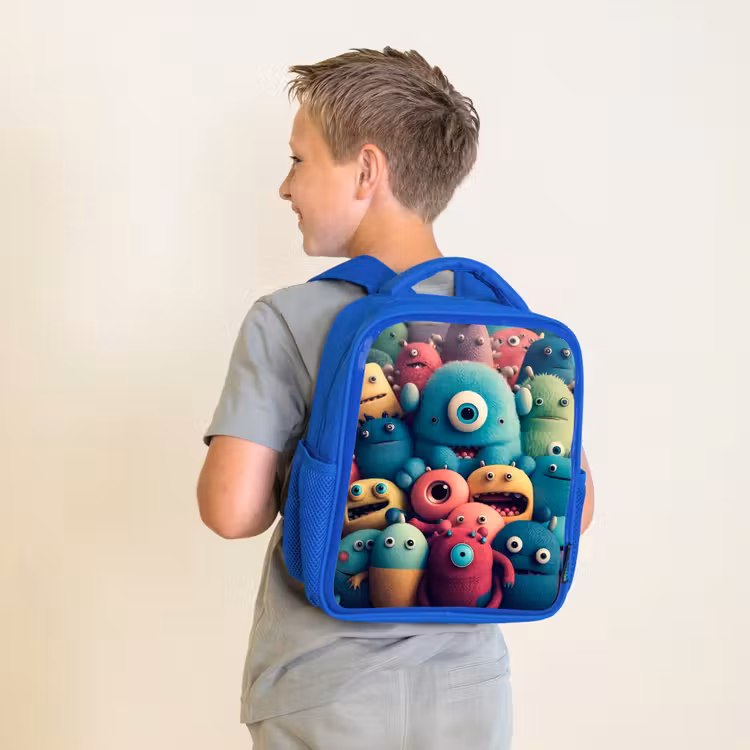 Kinderrugzak - Blauw - Monster Menigte — 3