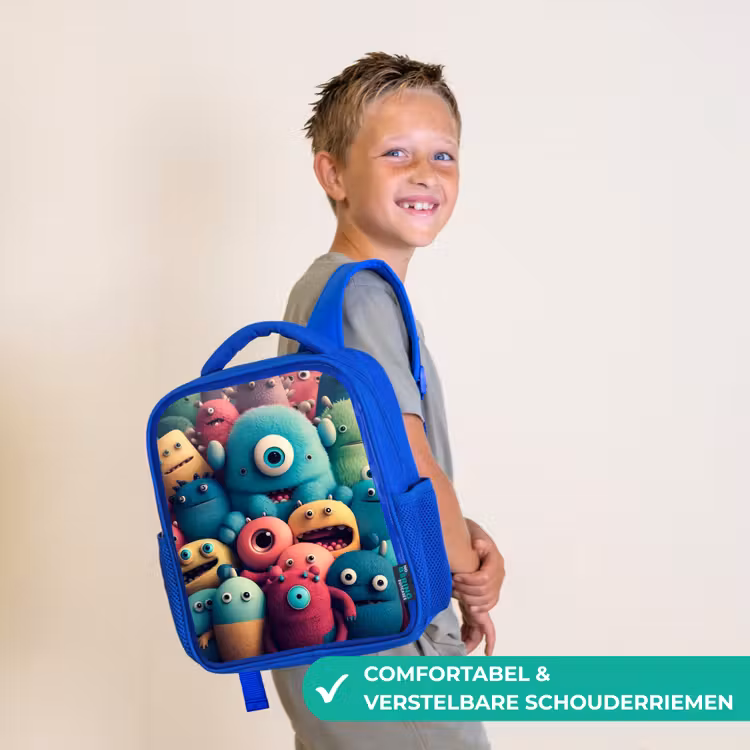 Kinderrugzak - Blauw - Monster Menigte — 4