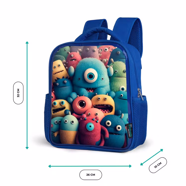 Kinderrugzak - Blauw - Monster Menigte — 5