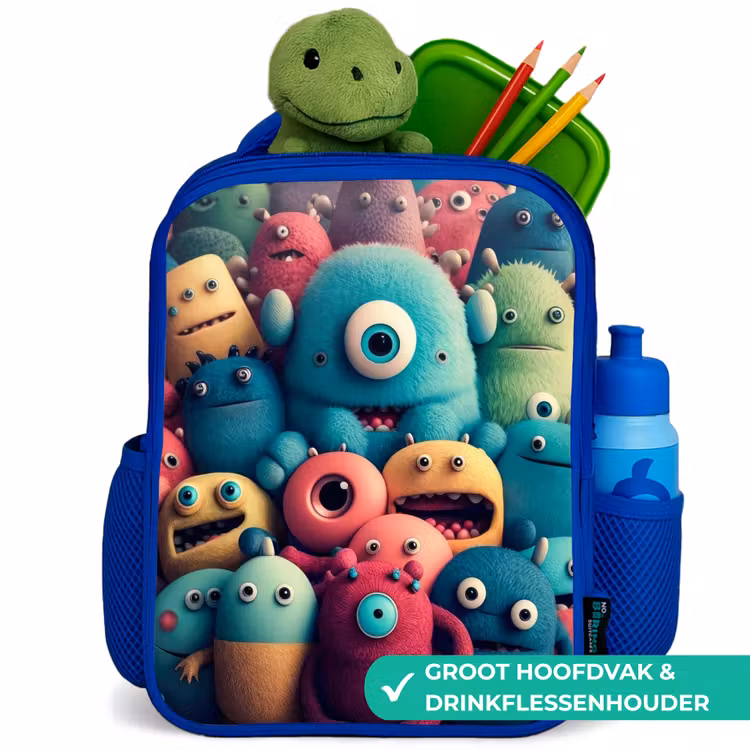 Kinderrugzak - Blauw - Monster Menigte — 6