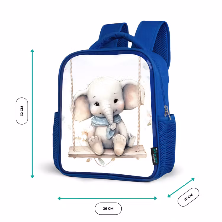 Kinderrugzak - Blauw - Olifant - Dier - Kinderen — 5