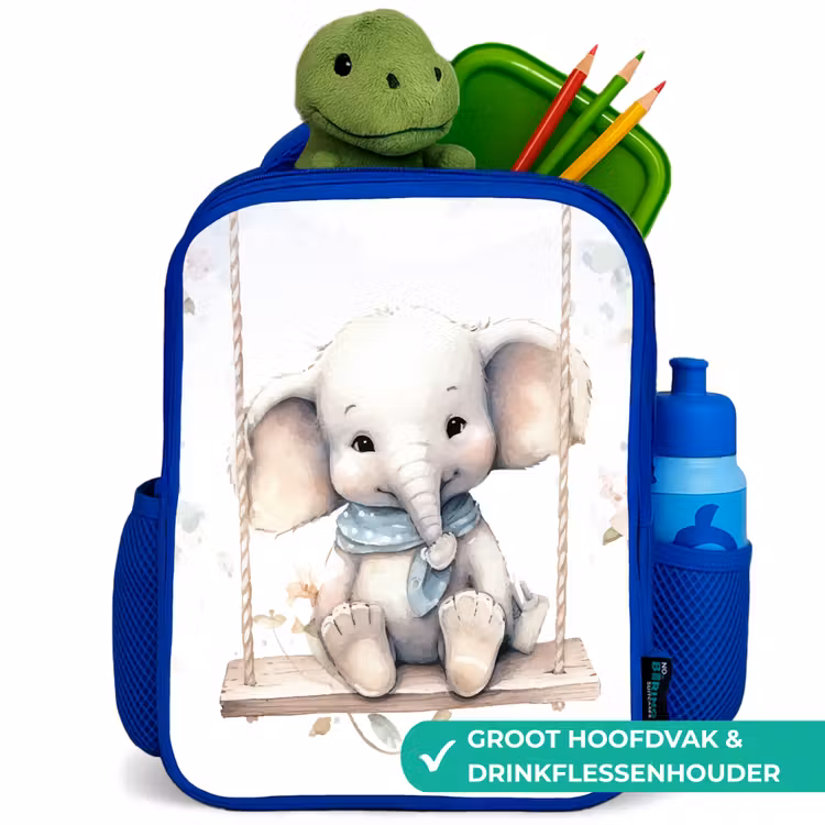 Kinderrugzak - Blauw - Olifant - Dier - Kinderen — 6