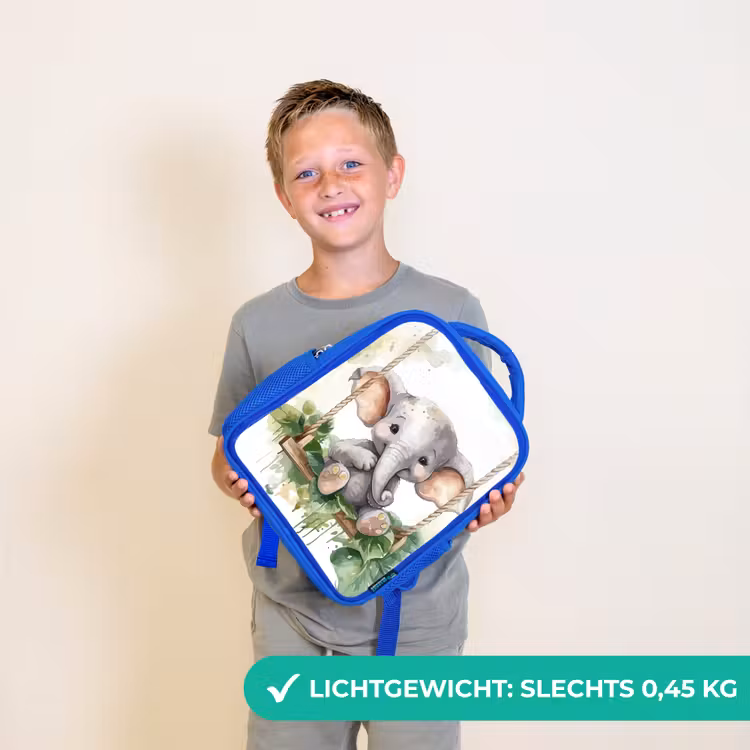Kinderrugzak - Blauw - Olifant - Dier - Kinderen - Jungle — 2