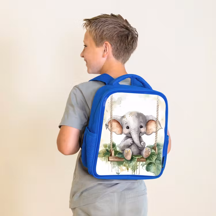 Kinderrugzak - Blauw - Olifant - Dier - Kinderen - Jungle — 3