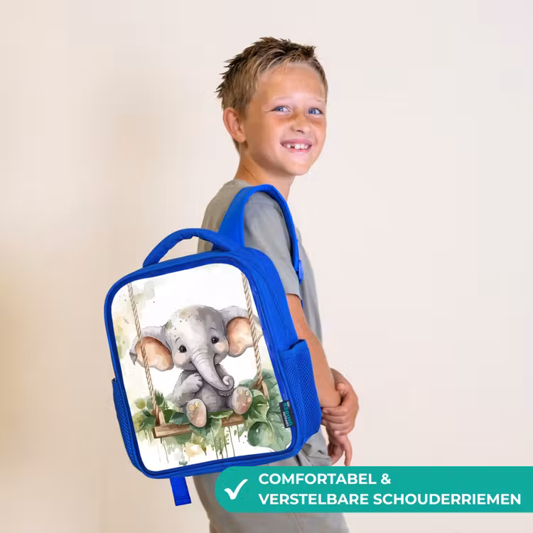 Kinderrugzak - Blauw - Olifant - Dier - Kinderen - Jungle — 4