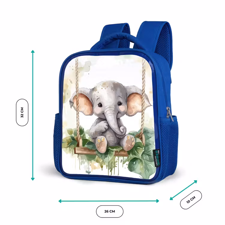 Kinderrugzak - Blauw - Olifant - Dier - Kinderen - Jungle — 5