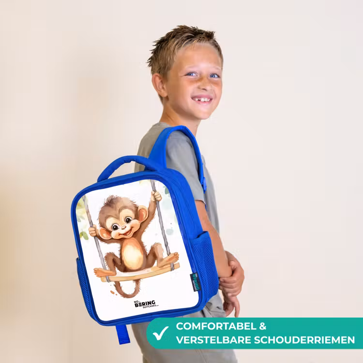 Kinderrugzak - Blauw - Schommelende grote aap — 4
