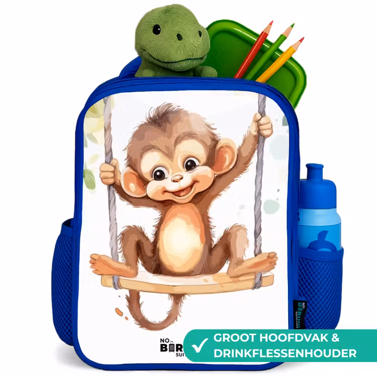 Kinderrugzak - Blauw - Schommelende grote aap — 6