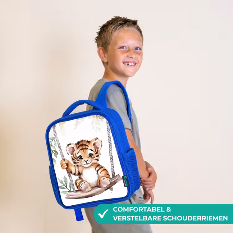Kinderrugzak - Blauw - Tijger - Dier - Kinderen - Jungle — 4