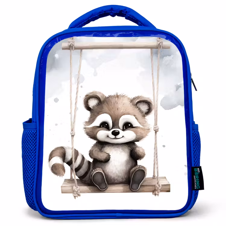 Kinderrugzak - Blauw - Wasbeer - Dier - Kinderen — 1