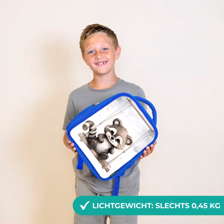Kinderrugzak - Blauw - Wasbeer - Dier - Kinderen — 2