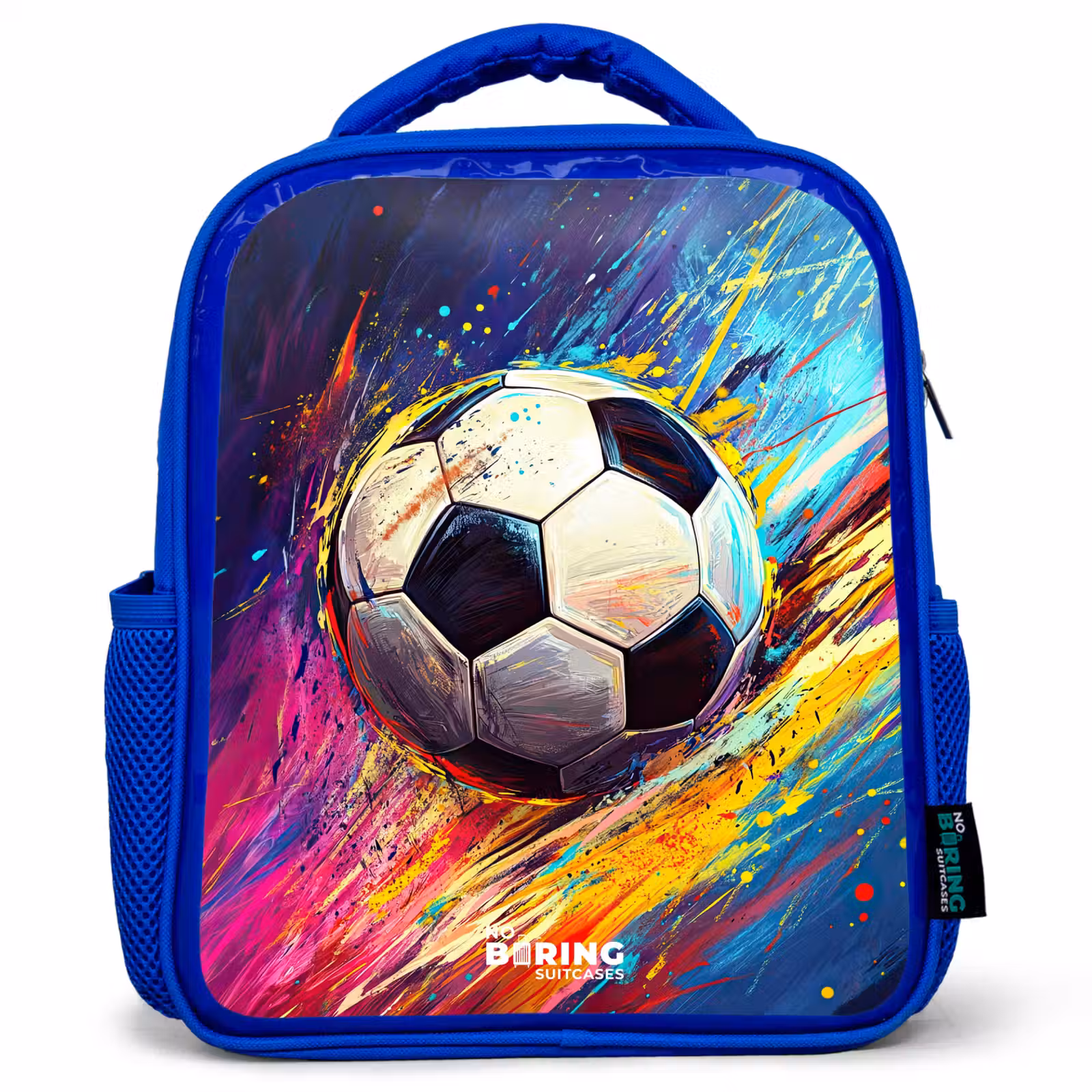 Kinderrugzak - Blauw - Neon - Voetbal - Kleurrijk — 1