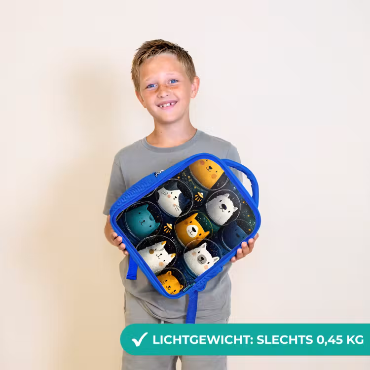 Kinderrugzak - Blauw - Dieren - Ruimtepakken - Sterren — 2