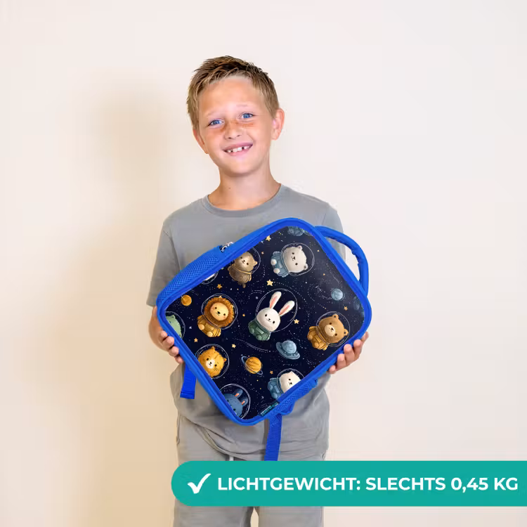 Kinderrugzak - Blauw - Dieren - Sterrenhemel - Ruimte — 2