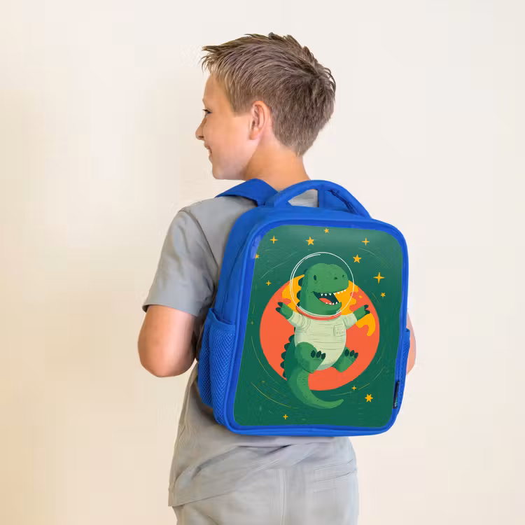 Kinderrugzak - Blauw - Dino - Groen - Planeet — 3
