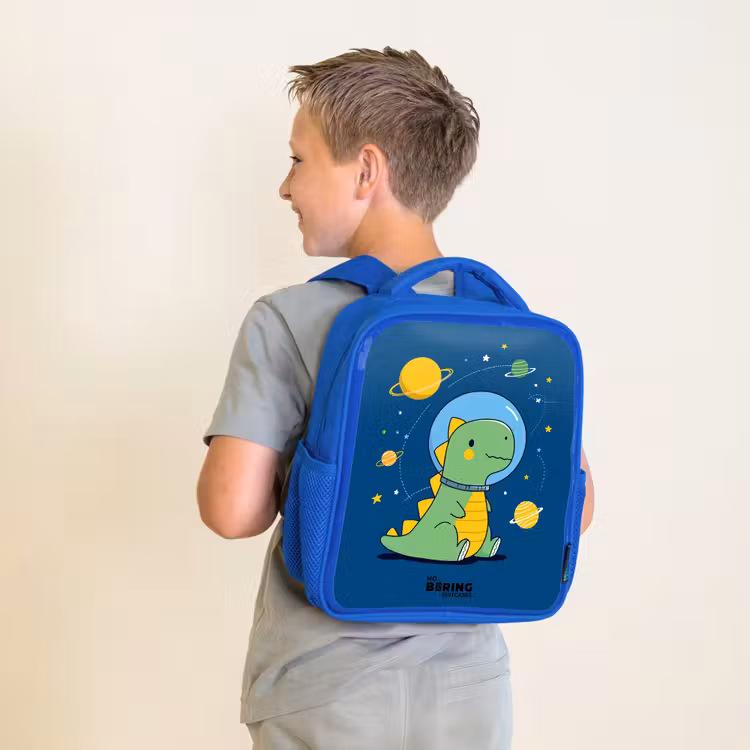 Kinderrugzak - Blauw - Dino - Planeet - Ster - Blauw — 3
