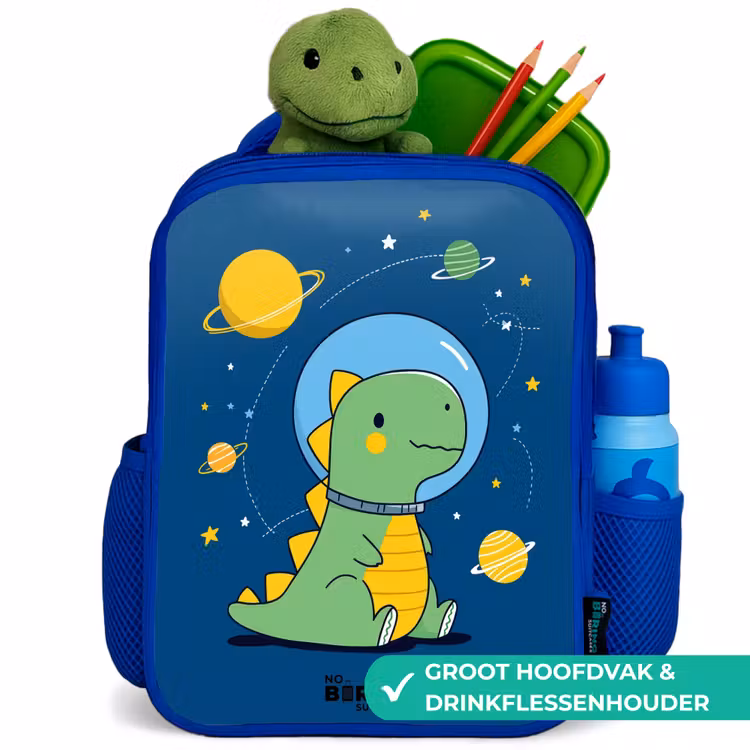 Kinderrugzak - Blauw - Dino - Planeet - Ster - Blauw — 6