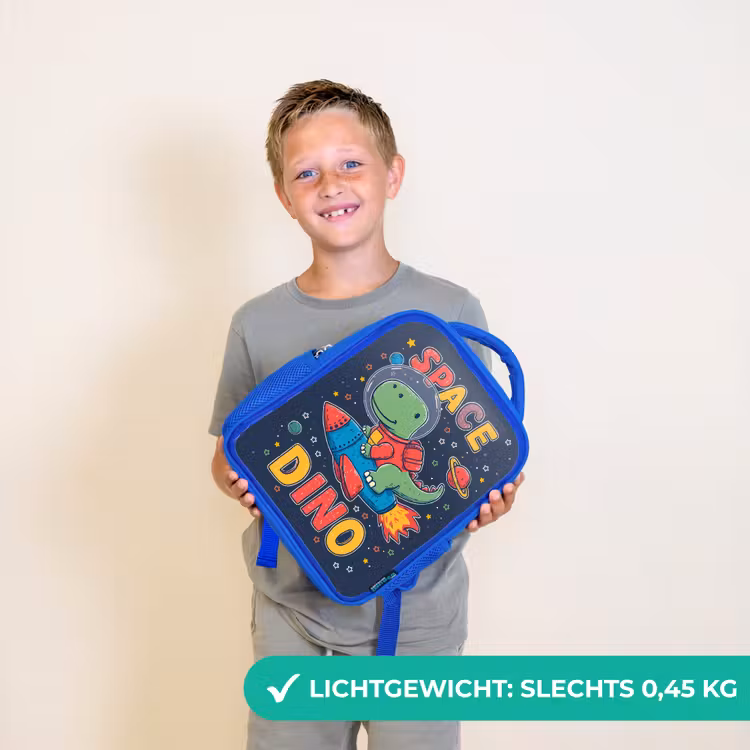 Kinderrugzak - Blauw - Dino - Raket - Kleurrijk — 2