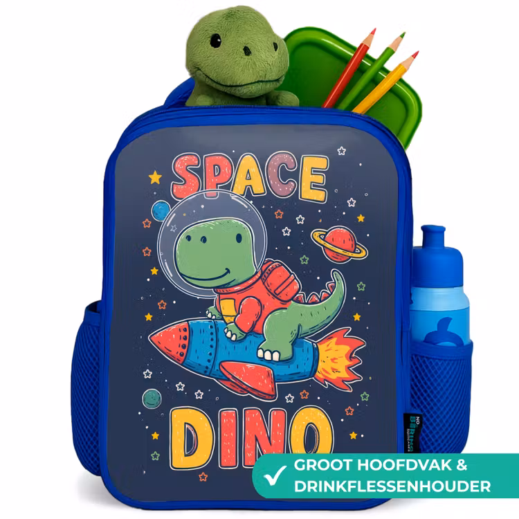 Kinderrugzak - Blauw - Dino - Raket - Kleurrijk — 6