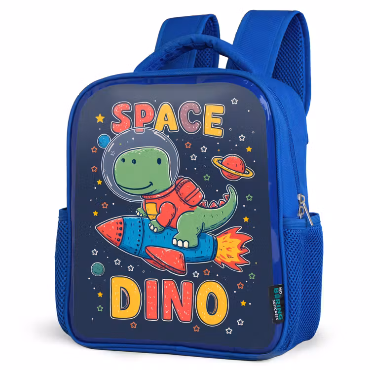 Kinderrugzak - Blauw - Dino - Raket - Kleurrijk — 7