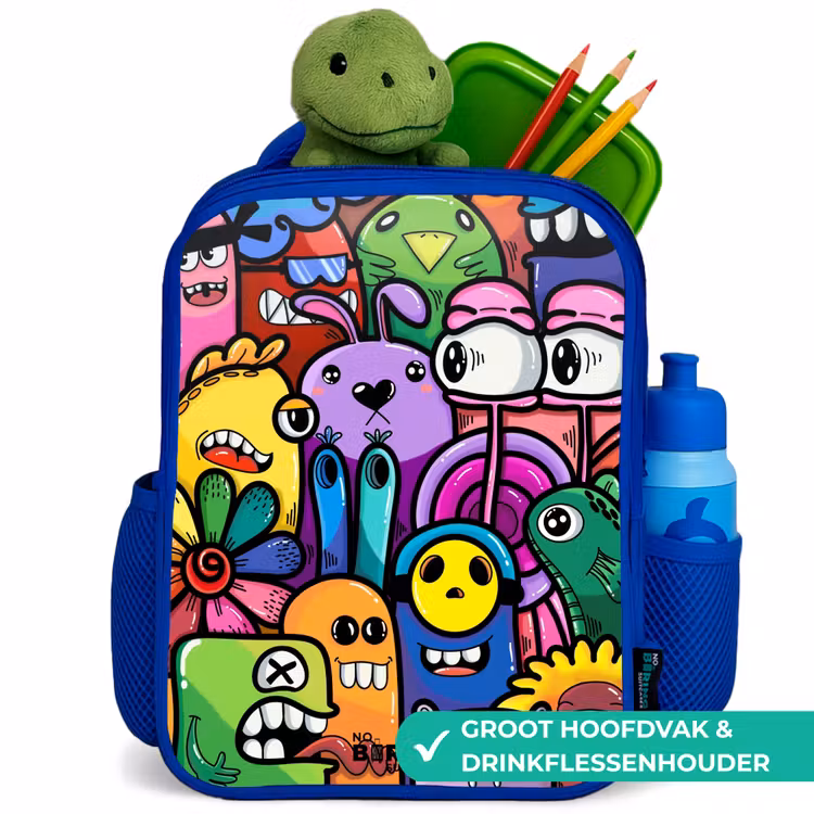 Kinderrugzak - Blauw - Grappige kleurrijke monsters — 6