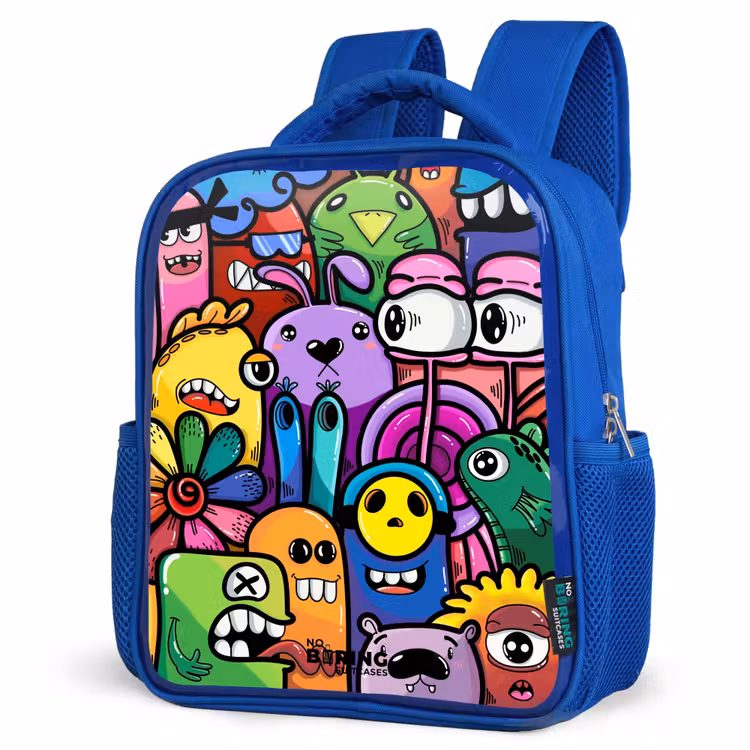 Kinderrugzak - Blauw - Grappige kleurrijke monsters — 7