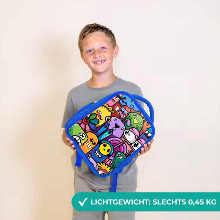 Kinderrugzak - Blauw - Grappige Monsterbende — 2