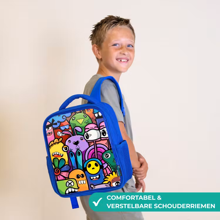 Kinderrugzak - Blauw - Grappige Monsterbende — 4
