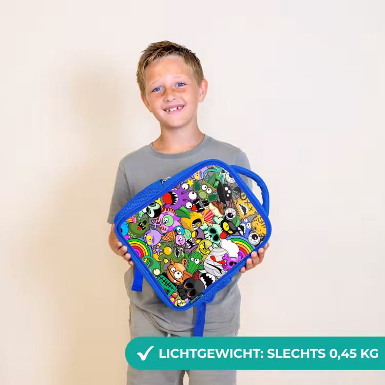Kinderrugzak - Blauw - Kleurrijke Monstermix — 2