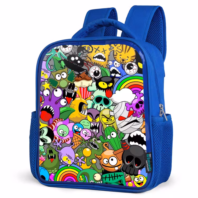 Kinderrugzak - Blauw - Kleurrijke Monstermix — 7