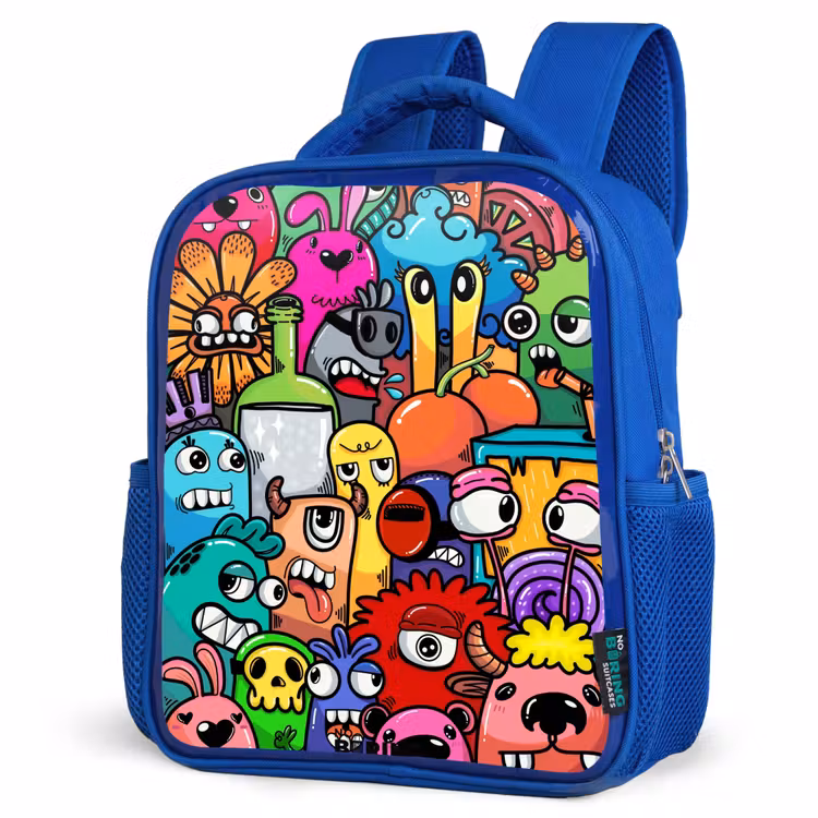 Kinderrugzak - Blauw - Knallende gekleurde monsters — 7