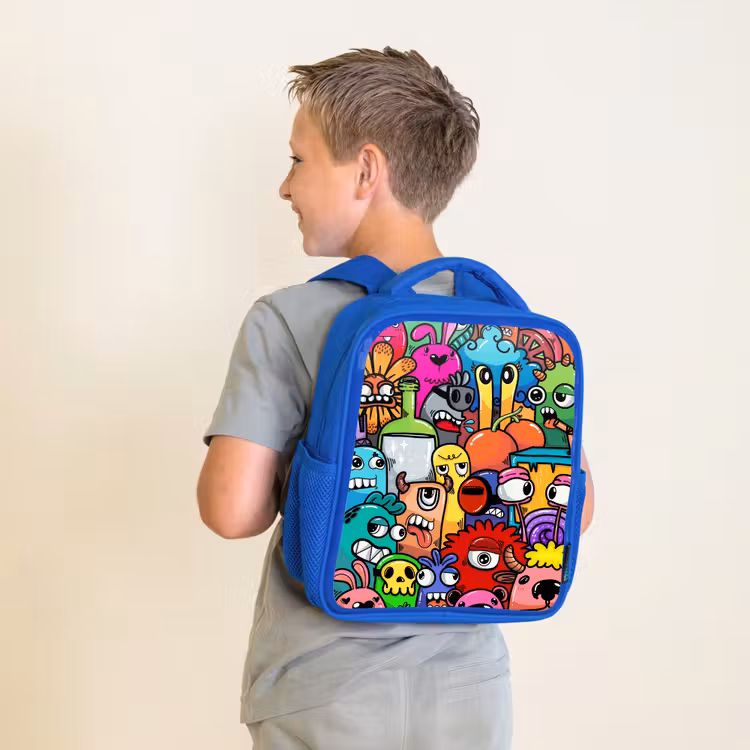 Kinderrugzak - Blauw - Monster met 1 Oog — 3