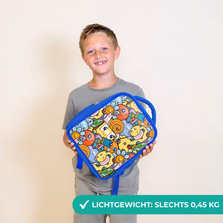 Kinderrugzak - Blauw - Monster met Stippen — 2