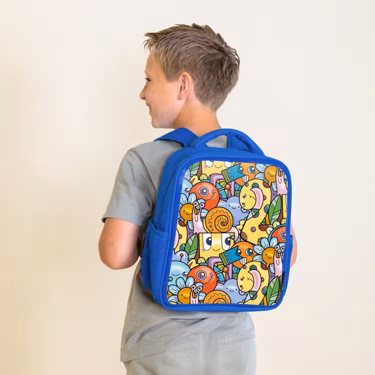 Kinderrugzak - Blauw - Monster met Stippen — 3