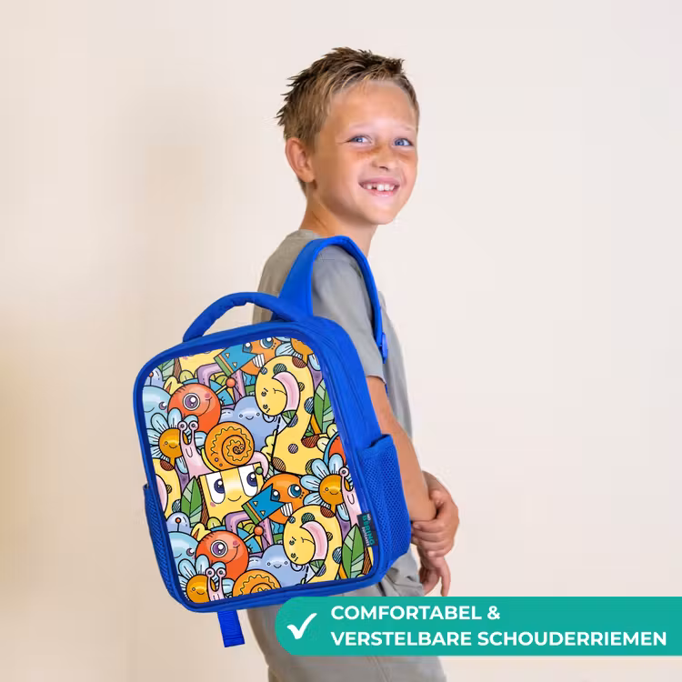 Kinderrugzak - Blauw - Monster met Stippen — 4
