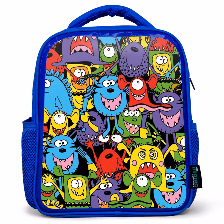 Kinderrugzak - Blauw - Monsters met Felle Kleuren — 1