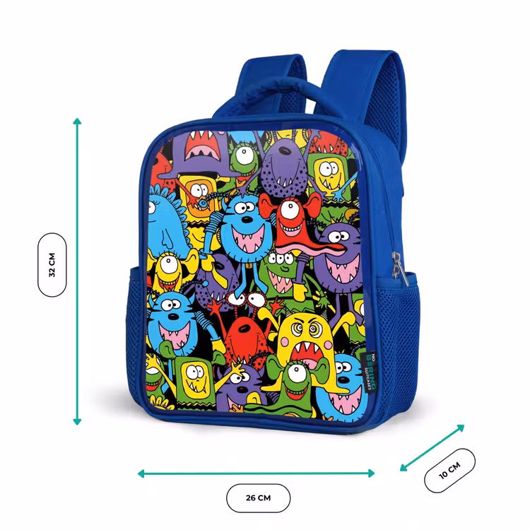 Kinderrugzak - Blauw - Monsters met Felle Kleuren — 5