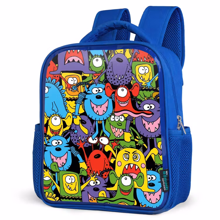 Kinderrugzak - Blauw - Monsters met Felle Kleuren — 7