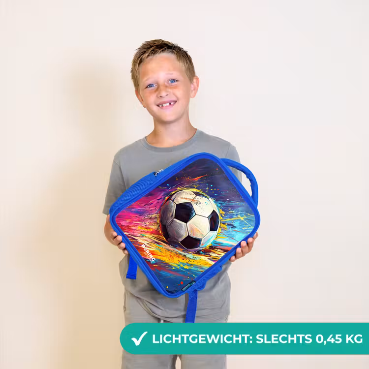 Kinderrugzak - Blauw - Neon - Voetbal - Kleurrijk — 2
