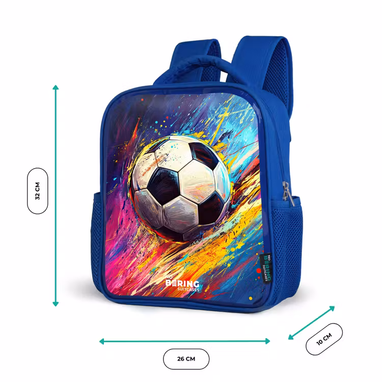 Kinderrugzak - Blauw - Neon - Voetbal - Kleurrijk — 5