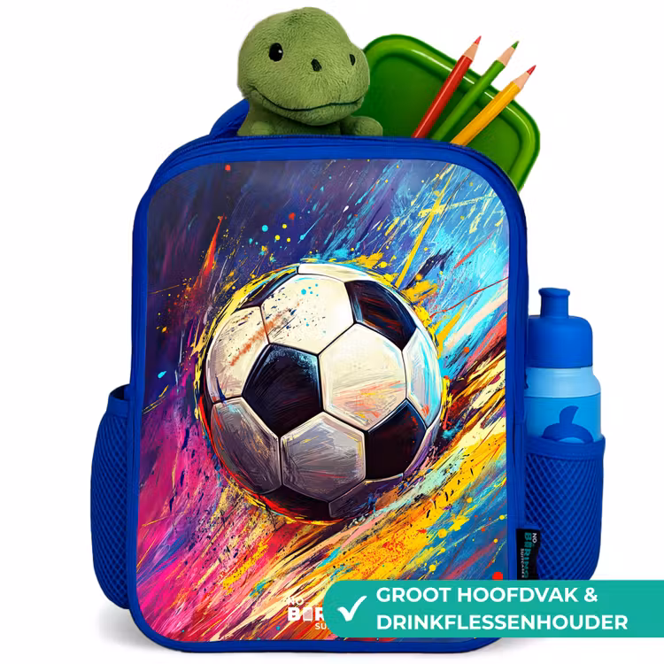 Kinderrugzak - Blauw - Neon - Voetbal - Kleurrijk — 6