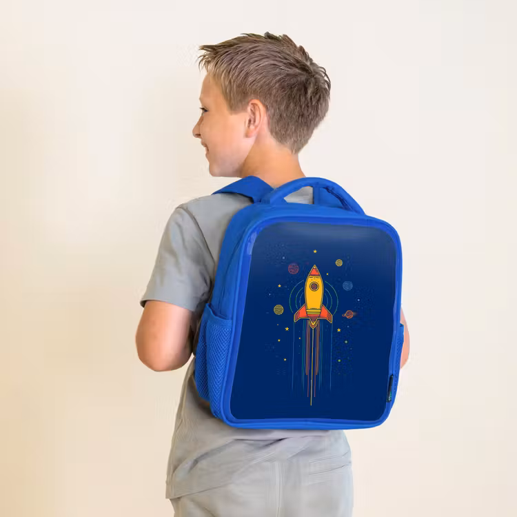 Kinderrugzak - Blauw - Raket - Blauw - Sterren — 3
