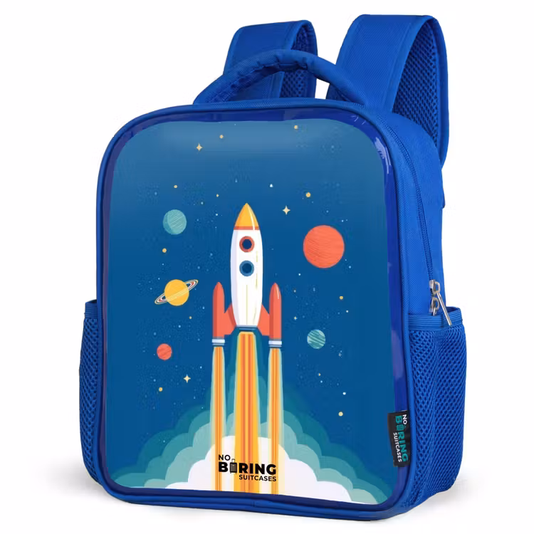 Kinderrugzak - Blauw - Raket - Planeet - Sterren - Veelkleurig — 7