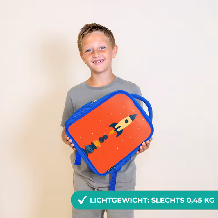 Kinderrugzak - Blauw - Raket - Planeten - Rood — 2
