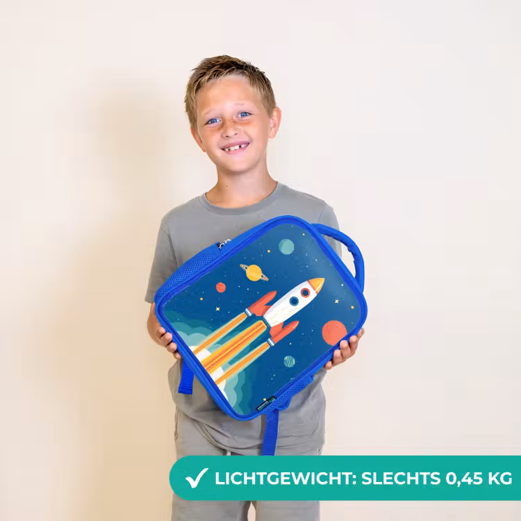 Kinderrugzak - Blauw - Raket - Planeten - Ruimte — 2