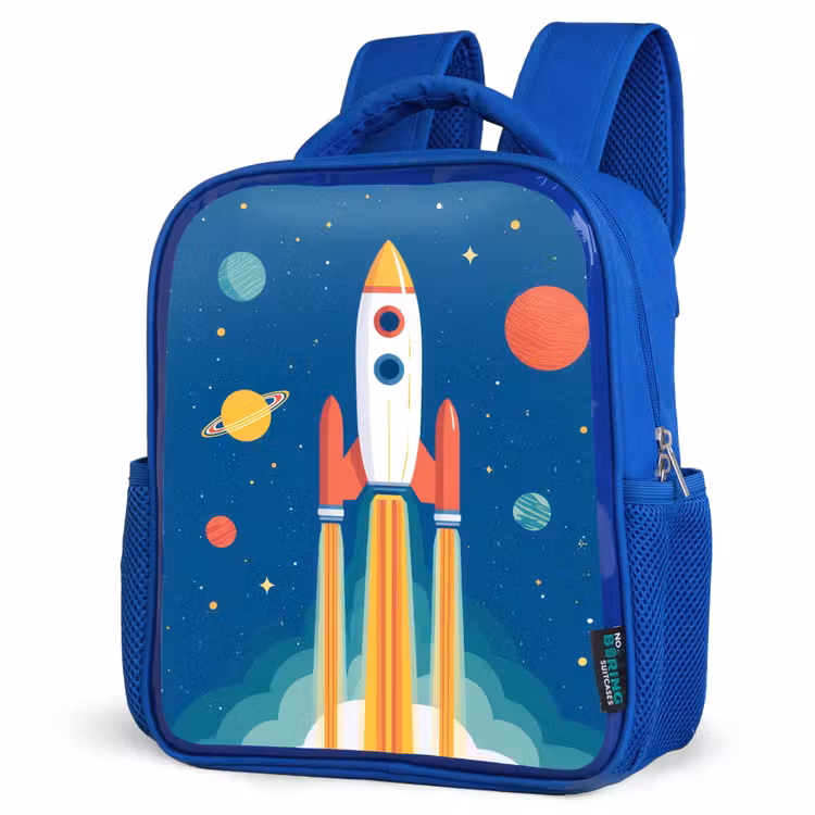 Kinderrugzak - Blauw - Raket - Planeten - Ruimte — 7