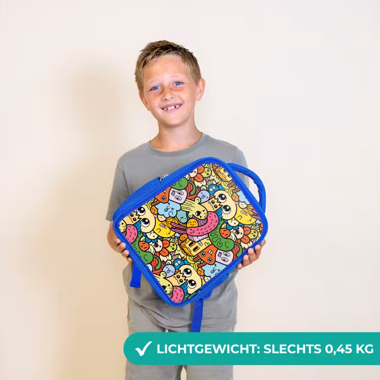 Kinderrugzak - Blauw - Schattige Beestjes in Stad — 2