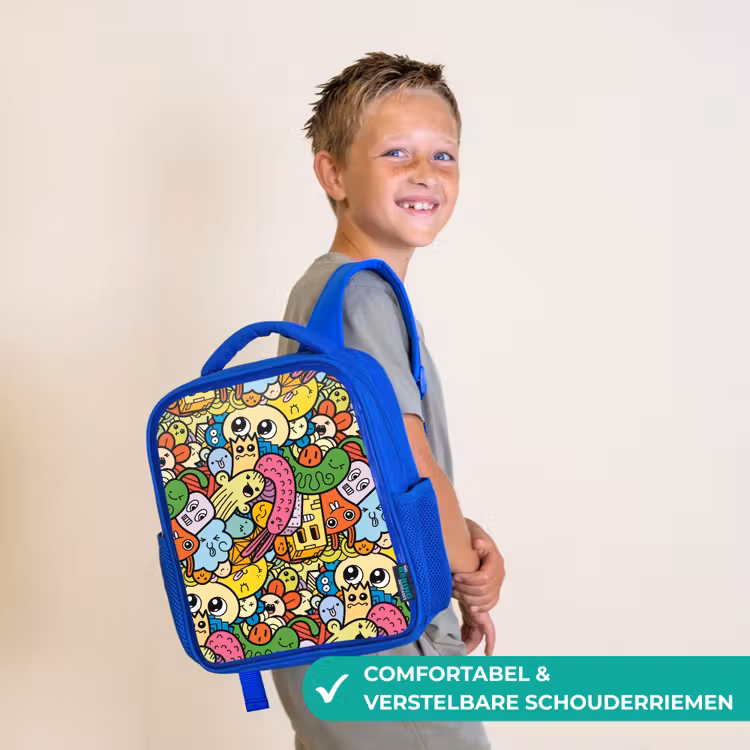 Kinderrugzak - Blauw - Schattige Beestjes in Stad — 4