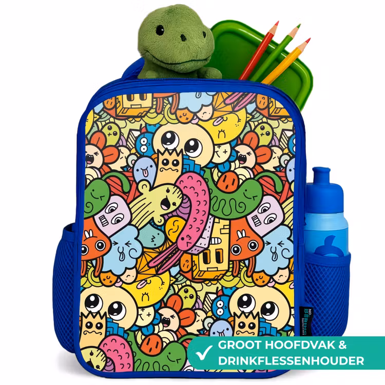 Kinderrugzak - Blauw - Schattige Beestjes in Stad — 6